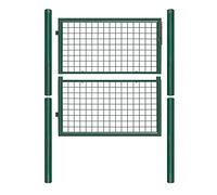 Randaco Cancello da Giardino in Acciaio Zincato, 100x100cm Verde in Metallo galvanizzato Cancello con serratura, Maniglia e 3 chiave, Robusto e Durevole Una Facile Installazione