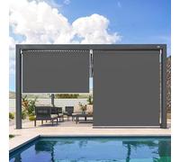Randaco Tenda a rullo verticale per esterni, 180 x 140 cm, per balcone, terrazza, giardino, tenda avvolgibile frangivista, resistente alle intemperie, protezione dai raggi UV, antracite, 2 pezzi