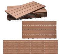 Randaco WPC - Piastrelle per terrazze, 30 x 60 cm, set da 36 pezzi, per 6 m², effetto legno, in plastica, con drenaggio, per giardino, terrazza, facile da installare