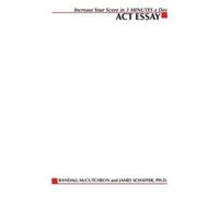 Randall McCutcheon James P. Schaffer ACT Essay (Tascabile)