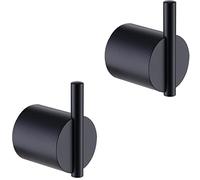 RANDOM Ganci per asciugamani neri opachi, confezione da 2 pezzi, in acciaio inossidabile 304, per bagno, cucina, accessori hardware da parete, stile contemporaneo 96068-8MB.