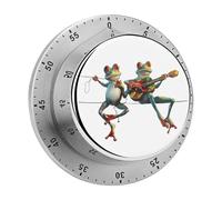 Rane che suonano la chitarra, orologio con timer a carica manuale da 60 minuti, strumento di gestione del tempo meccanico visivo digitale per cucina e aula