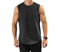 Rane Sports Canottiere da Allenamento per Bodybuilding da Uomo Canottiere da Palestra per Allenamento Atletico Gilet T-Shirt Muscolare Senza Maniche Tagliata in Cotone 03 Nero 2XL