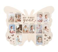 RANERVZ Cornice portafoto in legno, con scritta "My First Year", per il primo anno, 12 mesi, pietra miliare del bambino, decorazione per il primo compleanno, per la cameretta dei bambini, regalo per