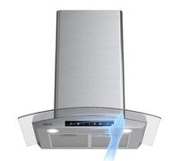 Range Hood 30 inch with Soft Touch Control 450 CFM Wall Mount Vent Hood for Kitchen with Auto Shut Off Function, Ducted/Ductless Convertible