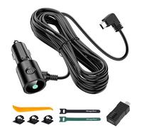Range Tour Caricabatteria da auto per cruscotto con micro USB e mini USB interfacce, cavo di alimentazione per registratori di guida, 3,5 m 12V/24V a DC5V 2A (L Interfaccia)