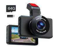 Range Tour Dashcam Auto con Scheda SD 64G, 1080P FHD Telecamera per Dash cam IPS 3" DVR Digitale Video registratore Guida Anteriore con Grandangolo di 170° Visione Notturna Registrazione Loop