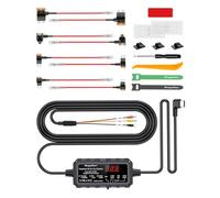 Range Tour Kit Cablaggio USB-C con Schermo LED, 12V-32V a 5V 3A Auto Cavo di Ricarica Kit 4m 3-Core con Protezione Regolabile a Bassa Tensione, Dash Cam Hardwire Kit Monitoraggio Parcheggio 24 Ore
