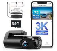 Range Tour Telecamera frontale WiFi 3K per auto, con kit Hardwire a 3 core, per 72 ore di parcheggio, display da 0,96 pollici, registratore di guida, controllo APP, HDR 2.0, registrazione in loop,