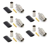 RANGEFUL BNC Femmina Connettore 50 Ohm a crimpare tipo per cavo coassiale LMR240 LMR-240 RG59U RG8X RG-8X nichelato con pin placcato oro (confezione da 5)