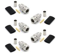 RANGEFUL N Femmina connettore a crimpare LMR240 LMR-240 RG59U RG8X RG-8X tipo N nichelato per cavo coassiale con pin placcato oro (confezione da 5)