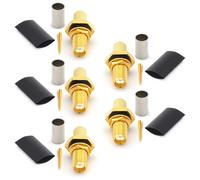 RANGEFUL RP-SMA Femmina connettore a crimpare tipo per cavo coassiale LMR240 LMR-240 RG59U RG8X RG-8X placcato oro (confezione da 5)