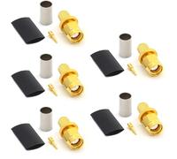 RANGEFUL SMA Maschio connettore a crimpare tipo per cavo coassiale LMR240 LMR-240 RG59U RG8X RG-8X placcato oro (confezione da 5)