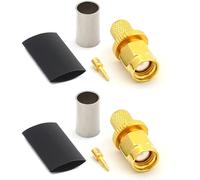 RANGEFUL SMA Maschio connettore a crimpare tipo per cavo coassiale LMR240 LMR-240 RG59U RG8X RG-8X placcato oro (confezione da 2)