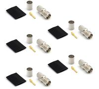 RANGEFUL TNC Femmina Connettore 50 Ohm a crimpare tipo LMR400 Belden 9913 RG8 nichelato con pin placcato oro (confezione da 5)