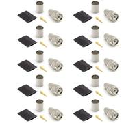 RANGEFUL TNC maschio Connettore 50 Ohm a crimpare tipo LMR400 Belden 9913 RG8 nichelato con pin placcato oro (confezione da 10)