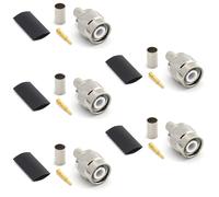 RANGEFUL TNC maschio Connettore 50 Ohm a crimpare tipo per cavo coassiale LMR240 LMR-240 RG59U RG8X RG-8X nichelato con pin placcato oro (confezione da 5)