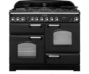 Rangemaster Classic Deluxe CDL110DFFBL/C - Fornello a doppio carburante, 110 cm, colore: Nero/Cromo
