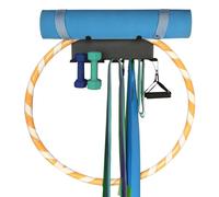 Rangement Mural Pour Équipement De Gym | Supporto murale Pour Haltères, Tapis, Corde, Barres Et Accessoires Fitness | Organisateur En Métal Robuste Pour Salle De Sport Maison Ou Pro | Économie