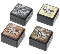 Ranger THoltz Distress Mini Ink Pad Set 3 Tim Holtz Kit Inchiostro angoscia, Multicolore, 70w x 35h x 22d, 4 unità
