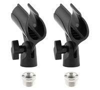 Ranjaner 2 clip per microfono ad angolo regolabile, a forma di U, con adattatore a vite, supporto universale per microfono per la maggior parte dei supporti per microfono portatili cablati o wireless