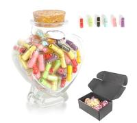 RANJIMA 100 PCS Capsule con Messaggio in una Bottiglia, Regali di San Valentino per Lei e Lui, Regalo Anniversario per Lei e Lui, Capsule Lettere per Fidanzato Fidanzata Amore Romantiche Regalo