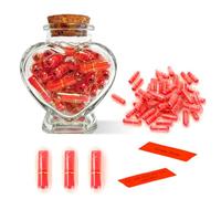 RANJIMA 50 PCS Capsule con Messaggio in Una Bottiglia, Regalo di San Valentino per Lei e Lui, Regalo Anniversario per Lei e Lui, Capsule Lettere per Fidanzato Fidanzata Amore Romantiche Regalo