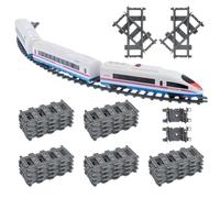 RANJIMA City Binari, Set con 42 Pezzi Accessori di Rotaie per Ampliare la Ferrovia del Treno Giocattolo, City Scambi Binari dei Blocchi di Costruzione della Città Giochi Creativi per Bambini e Bambine