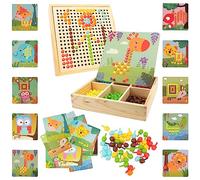RANJIMA Gioco Chiodini per Bambini 3 4 5 Anni, Mosaico Fai da te per Bambini, Giocattolo Educativo Prima Infanzia Montessori Giocattolo Regalo per Bambini, Ragazze, Ragazzi (Foresta)