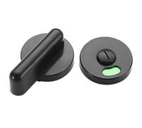 RANJIMA Maniglia girevole per porta WC, colore nero, set di rosette per WC, con indicatore di occupazione, manopola per porte interne, serratura girevole per bagno, porta WC, maniglia per porta,