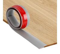 RANJIMA Soglia di Dislivello Pavimento in PVC Autoadesiva, Profilo di Transizione Pavimento per Dislivello di 5-10mm Listelli di Collegamento a Pavimento per Pavimenti Parquet Laminato(Grigio,1 mx5cm)