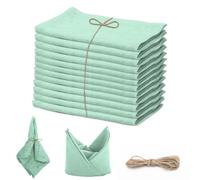 RANJIMA Tovaglioli di Lino e Cotone, Set da 12 Pezzi, 40 x 40 cm, Verde, Lavabili e Riutilizzabili per Matrimonio, Cena, Festa, Caffè, Ristorante