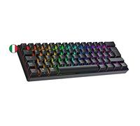 Ranked N60 Nova Tastiera da Gioco Meccanica Mini 60% | Hotwap Gaming Keyboard | 62 Tasti Retroilluminati LED RGB | Cavo USB | Per Mac, PC Windows | Layout italiano QWERTY ( Nero , Gateron Brown )