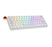 Ranked N60 Nova Tastiera da Gioco Meccanica Mini 60% | Hotwap Gaming Keyboard | 62 Tasti Retroilluminati LED RGB | Cavo USB | Per Mac, PC Windows | Layout tedesco QWERTZ (Bianco, Gateron Blue)