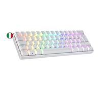 Ranked N60 Nova Tastiera da Gioco Meccanica Mini 60% | Hotwap Gaming Keyboard | 62 Tasti Retroilluminati LED RGB | Cavo USB | Per Mac, PC Windows | Layout italiano QWERTY ( Bianco , Gateron Brown )