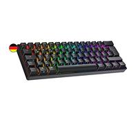 Ranked N60 Nova Tastiera da Gioco Meccanica Mini 60% | Hotwap Gaming Keyboard | 62 Tasti Retroilluminati LED RGB | Cavo USB | Per Mac, PC Windows | Layout tedesco QWERTZ (Nero, Gateron Pro Brown)