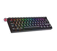 Ranked N60 Nova Tastiera da Gioco Meccanica Mini 60% | Hotwap Gaming Keyboard | 62 Tasti Retroilluminati LED RGB | Cavo USB | Per Mac, PC Windows | QWERTY ISO UK (Nero, Gateron Blue)