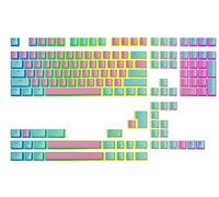 Ranked Pudding v2 Tasti PBT | 145 Layout ANSI US e ISO traslucido a Double Shot | Profilo OEM per Tastiera da Gioco Meccanica RGB (Miami Vice)