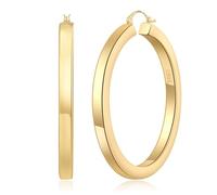 RANKEEF 5mm Grandi Spessi Orecchini Cerchio Oro Donna Ipoallergenico 925 Sterling Argento Post Leggeri Placcati 14k Orecchini Grandi Donna Oro