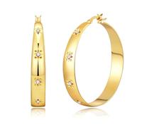 RANKEEF 8MM Orecchini A Cerchio Grandi In Oro Ipoallergenici Per Donna