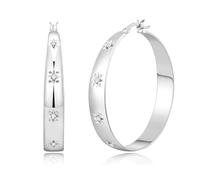 RANKEEF 8MM Orecchini A Cerchio In Argento Ipoallergenico Per Donna