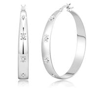 RANKEEF 8MM Orecchini A Cerchio In Argento Ipoallergenico Per Donna