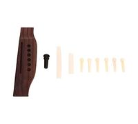 Rankomu Accories - Set di accessori per ponte per chitarra acustica, perni in palissandro, capotasto in osso e sella, compatibile con chitarre folk a 6 corde, strumento