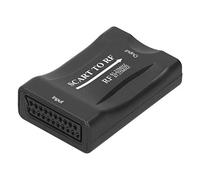 Rankomu Adattatore SCART per TV Box, adattatore video da SCART a RF, convertitore da SCART a RF per TV Box, uscita 67,25 MHz/61,25 MHz, design compatto, trasferimento del segnale
