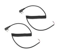 Rankomu Cavo a molla per Motorola 2 pezzi 2 pin 4 fili altoparlante microfono linea cavo, compatibile con Baofeng UV5R e Kenwood TK370, cavo a molla per Motorola, design durevole
