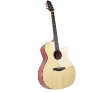 Rankomu Chitarra folk acustica da 104 cm, strumento a corde per principianti con chiave e panno per la pulizia, colore legno, ideale per adulti e nuovi giocatori