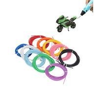 Rankomu Filamento per Stampa 3D PCL da 1,75 Mm, Penna 3D a 10 Colori Ricarica Filamento PCL 1,75 Materiali di Consumo per Penna per Stampa 3D Luminosi a Bassa Temperatura 5 M
