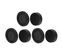 Rankomu Kit copriobiettivo posteriore portatile in plastica nera e tappo anteriore, adatto per fotocamera Minolta MD, include copriobiettivo e design leggero