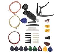 Rankomu Kit di corde per chitarra Accory Kit di ricambio per corde per chitarra, set Accory con strumento di cambio, porta plettro, perno del ponte, pacchetto completo di ricambio per la manutenzione