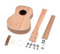 Rankomu Kit fai da te per ukulele tenore da 66 cm, set di 4 corde, pannello in legno zebrato, tastiera in palissandro, include pioli, corde, ponte, dado, perno terminale, viti